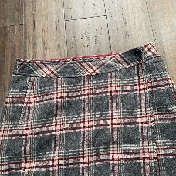 Eddie Bauer wool plaid wrap‎ skirt - Picture 3 of 10
